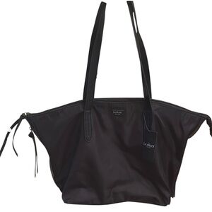 Botkier Bond Black Nylon Leather Trims Shoulder Tote Bag